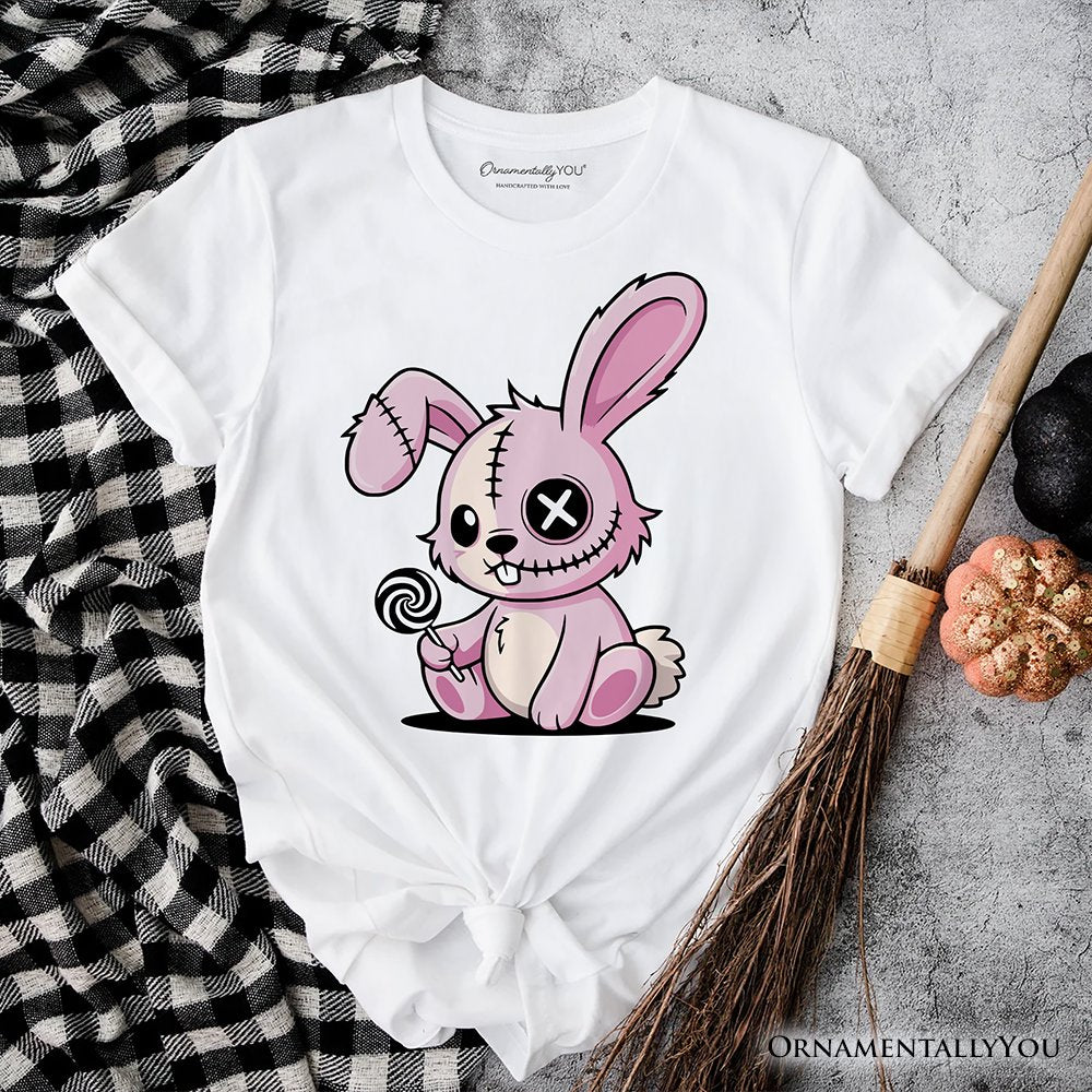 Pink Zombies Bunny Cute T-Shirt, Cute Gothic Halloween Tee T-Shirts OrnamentallyYou White XS 
