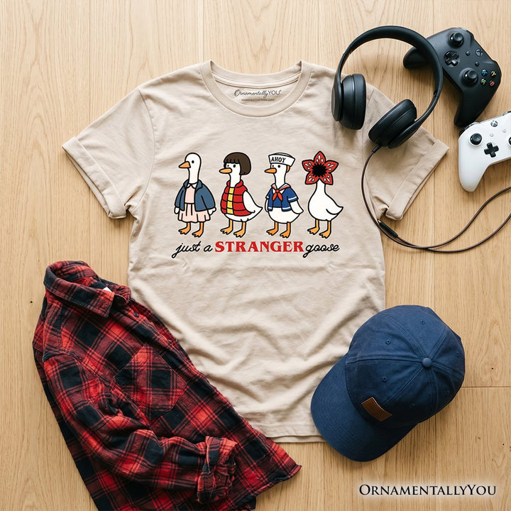 Kids Just a Stranger Goose T-Shirt, Funny Retro Youth Tee Kid's T-Shirts OrnamentallyYou Sand XS 