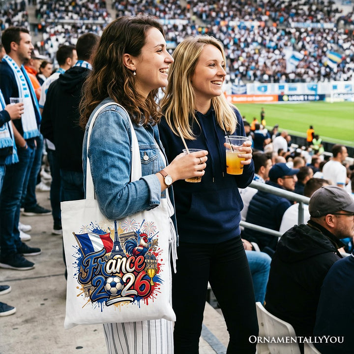 France 2026 Soccer Cup Global Championship Tote Bag, Fans Football Gift Shopper Tote Bag OrnamentallyYou 