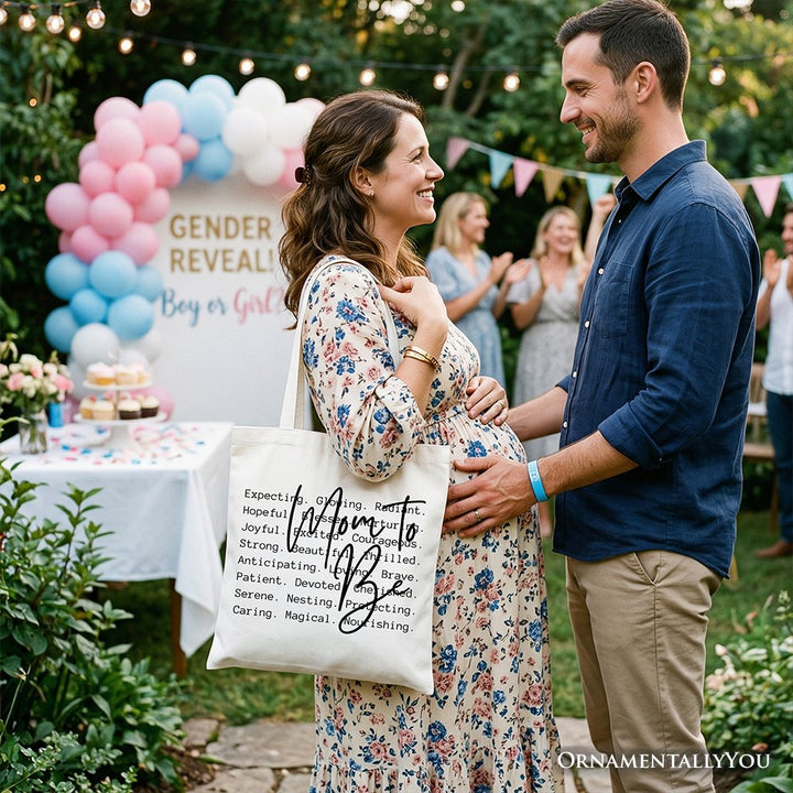 Mom To Be Pregnancy Announcement Tote Bag, Definition Future Mama Pregnant Gift Shopper Tote Bag OrnamentallyYou 