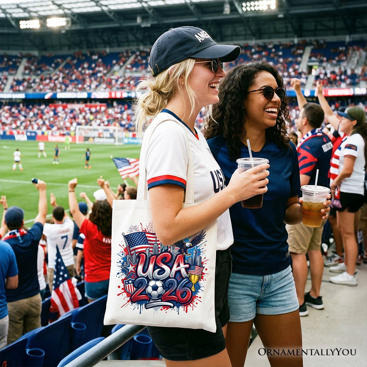 USA 2026 Soccer Cup Global Championship Tote Bag, Fans Football Gift Shopper Tote Bag OrnamentallyYou 