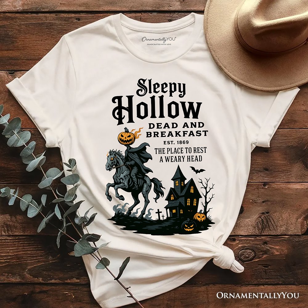 Headless Horseman Sleepy Hollow Halloween T-Shirt, Dead and Breakfast Retro Tee T-Shirts OrnamentallyYou Natural XS 