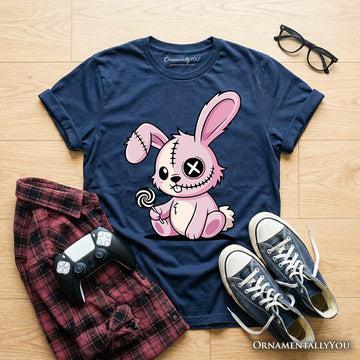 Kids Pink Zombies Bunny Cute T-Shirt, Cute Gothic Youth Halloween Tee Kid's T-Shirts OrnamentallyYou Navy XS 