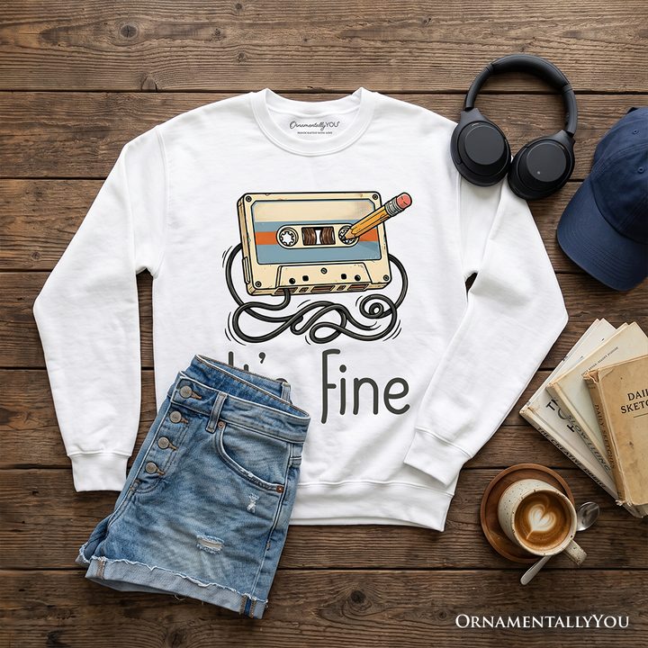 Retro Cassette Tape Sweatshirt, 90s Music Vibe Sweater