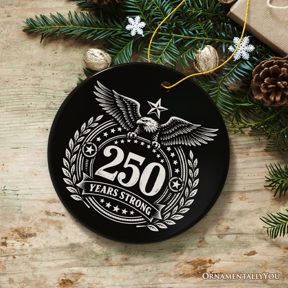 America 250 Years of Freedom Ornament, Patriotic USA Anniversary 1776-2026 Gift and Tree Decor