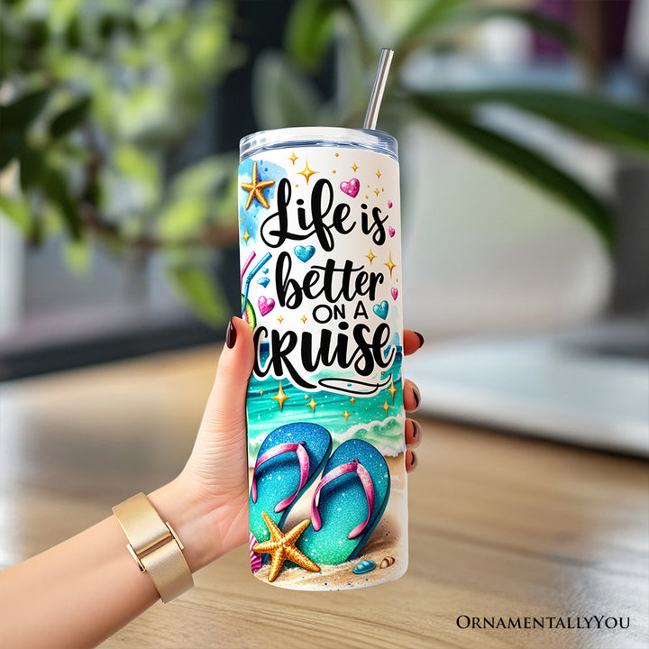 Cruise Trip 20oz Personalized Tumbler With Lid and Stainless Steel Straw, Family Vacation Travel Mug Gift