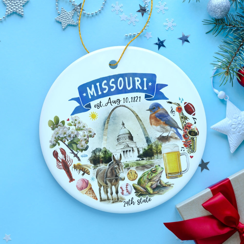 Artistic Missouri State Themes and Landmarks Christmas Ornament Ceramic Ornament OrnamentallyYou 