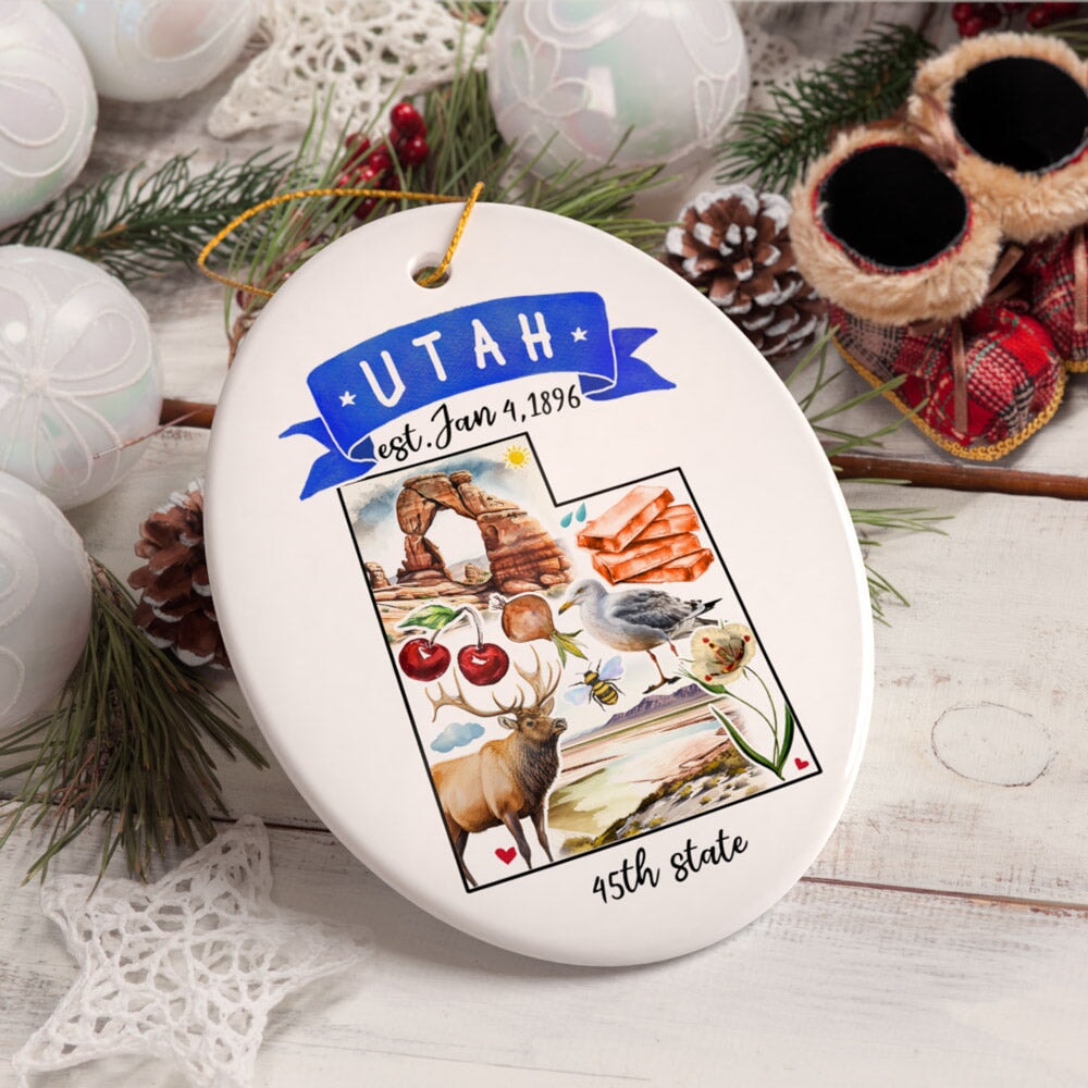 Artistic Utah State Themes and Landmarks Christmas Ornament Ceramic Ornament OrnamentallyYou 