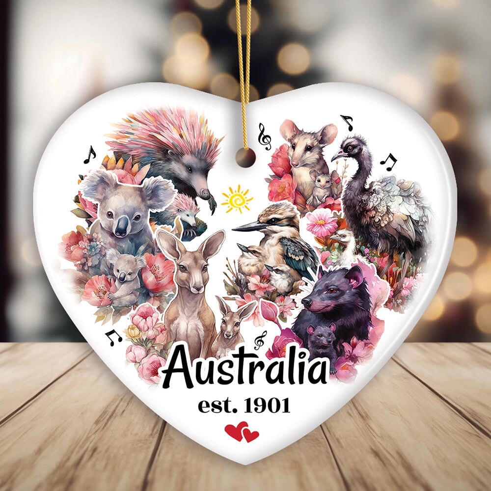 Artistic and Colorful Australian Wildlife Ornament, Christmas Gift for Animal Lovers Ceramic Ornament OrnamentallyYou Heart 
