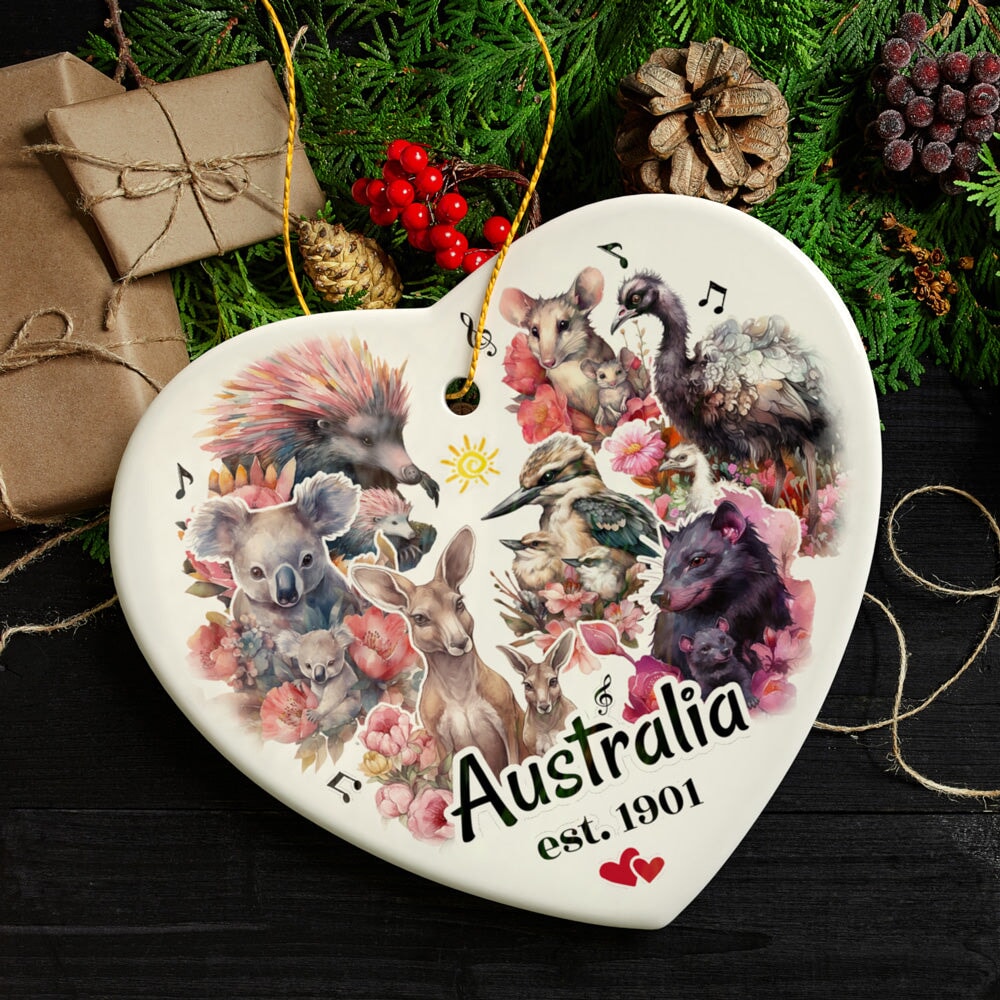 Artistic and Colorful Australian Wildlife Ornament, Christmas Gift for Animal Lovers Ceramic Ornament OrnamentallyYou 