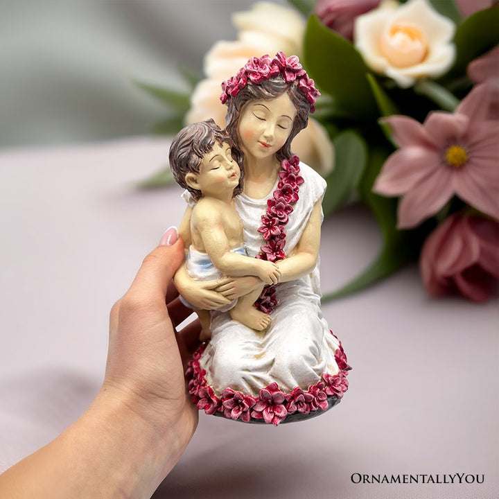 (Pre-Order) A Mother’s Embrace Figurine, 8" Child and Mom Heartwarming Tabletop Statue Decoration Resin Statues OrnamentallyYou 