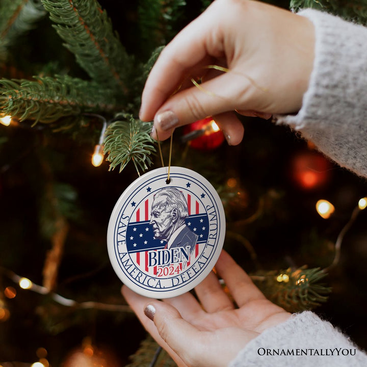 Joe Biden 2024 Presidential Election Ceramic Ornament, Save America OrnamentallyYou 