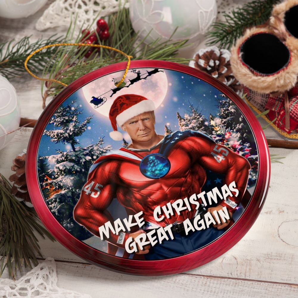 Make Christmas Great Again Donald Trump Ornament Ceramic Ornament OrnamentallyYou 