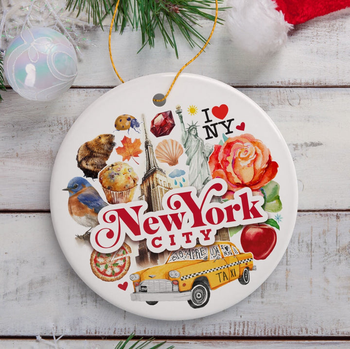 Unique NYC Vibes Artwork Christmas Ornament Ceramic Ornament OrnamentallyYou 