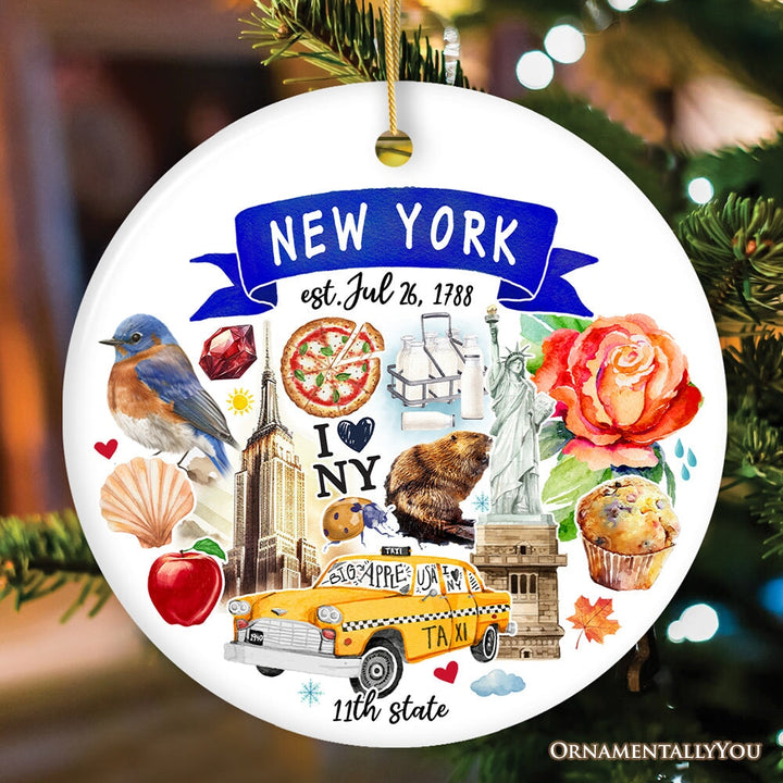 Artistic New York State Themes and Landmarks Christmas Ornament Ceramic Ornament OrnamentallyYou 