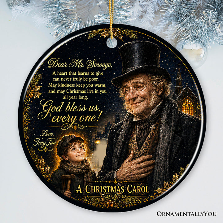 A Christmas Carol God Bless Us Every One Ornament, Charles Dickens Holiday Story Tree Decor