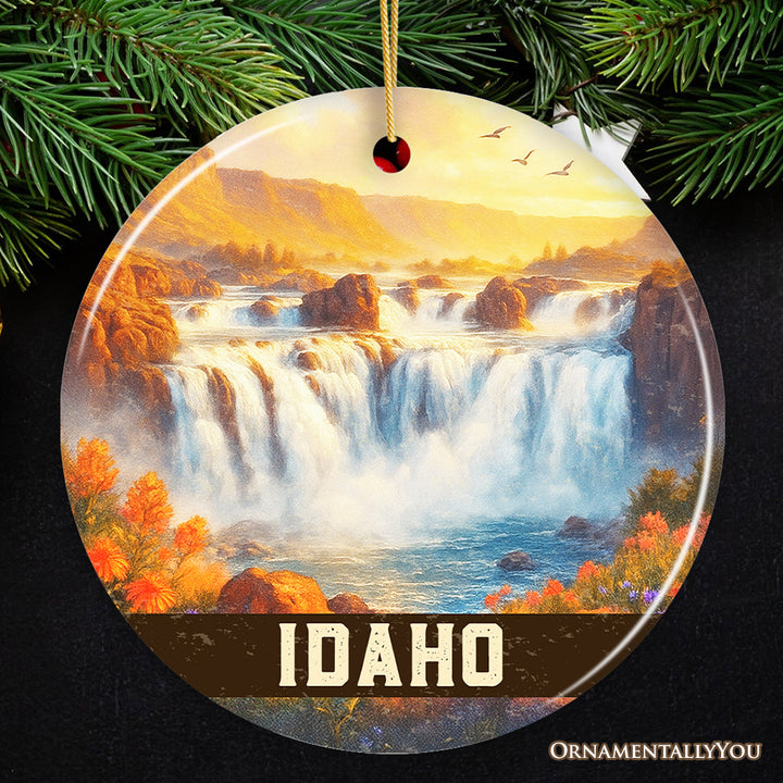Majestic Idaho Shoshone Falls Ornament, Scenic Waterfall Christmas Gift and Nature Travel Souvenir