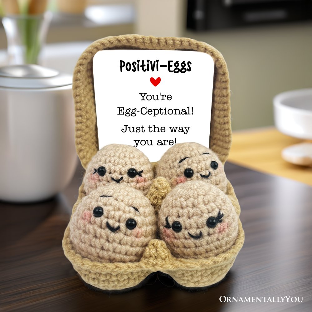 Positivity Eggs Crochet Support Doll, Encouragement Gift for Children and Adults Crochet Toys OrnamentallyYou 
