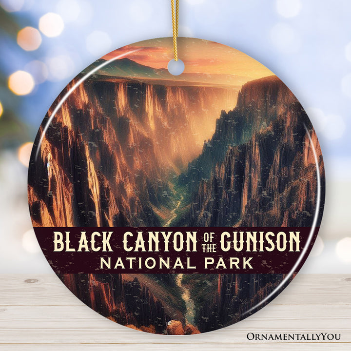 Striking Black Canyon of the Gunnison National Park Ornament, Colorado Sheer Cliff Gorge Christmas Gift and Canyon Vista Keepsake