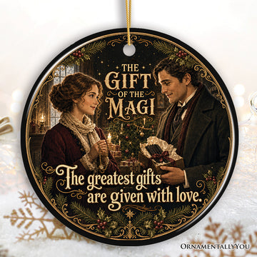 The Gift of the Magi Given With Love Quote Ornament, Romantic Literary Story Gift and Tree Decor