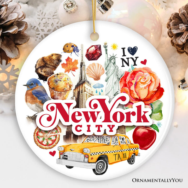 Unique NYC Vibes Artwork Christmas Ornament Ceramic Ornament OrnamentallyYou Circle 