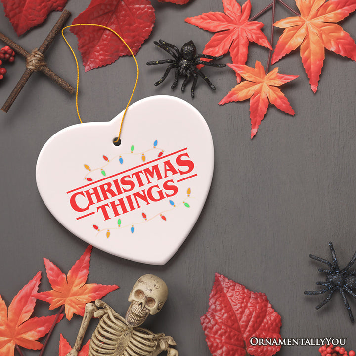 Christmas Things Retro Pop Fairy Lights Ornament, Holiday Gift and Tree Decor