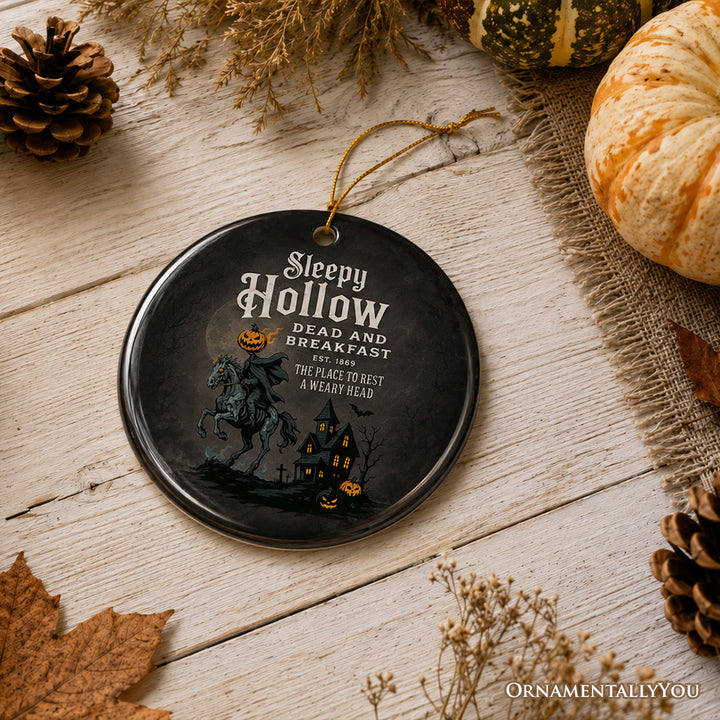 Headless Horseman Sleepy Hollow Halloween Ornament, Dead and Breakfast Retro Gift and Tree Decor