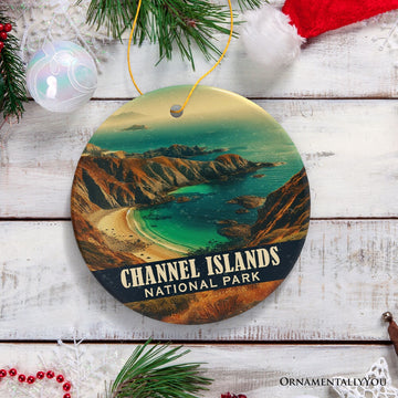 Coastal Channel Islands National Park Ornament, California Rugged Shoreline Christmas Gift and Pacific Ocean Vista Keepsake Ceramic Ornament OrnamentallyYou 
