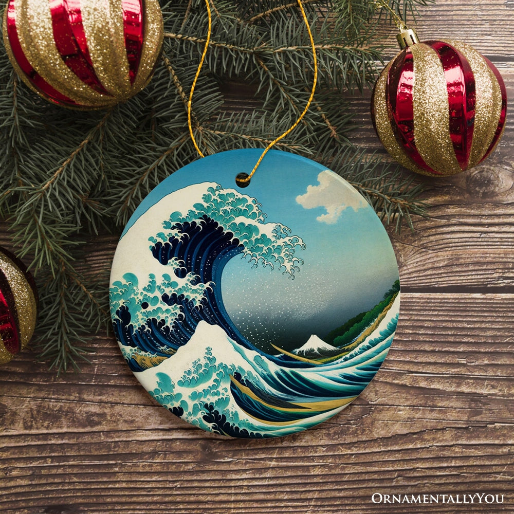 Hokusai The Great Wave off Kanagawa Ceramic Ornament, Famous Painting Souvenir And Decor Ceramic Ornament OrnamentallyYou 