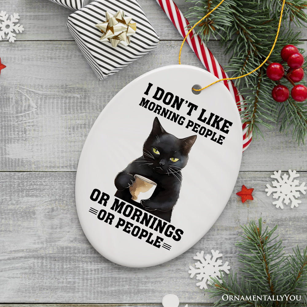 I Don't Like Morning People Quirky Cat, Cute and Funny Christmas Gift
