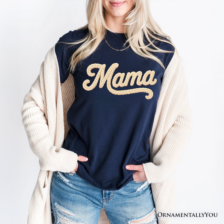 Mama Cruise T-Shirt, Printed Faux Yarn Vacation Tee