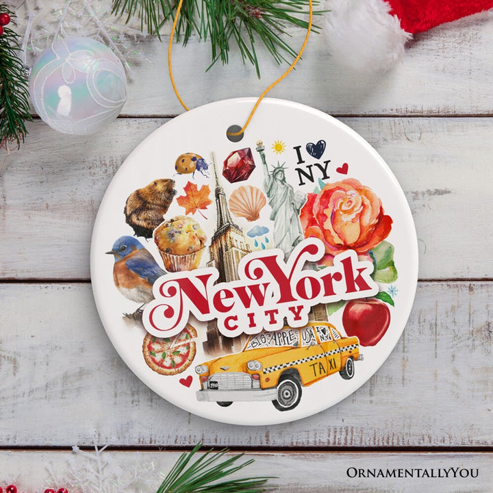 Unique NYC Vibes Artwork Christmas Ornament Ceramic Ornament OrnamentallyYou 