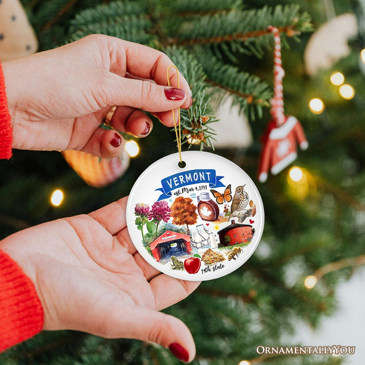 Artistic Vermont State Themes and Landmarks Christmas Ornament Ceramic Ornament OrnamentallyYou 