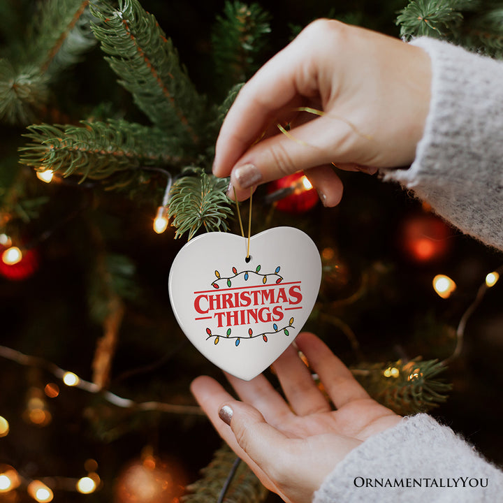 Christmas Things Retro Pop Fairy Lights Ornament, Holiday Gift and Tree Decor