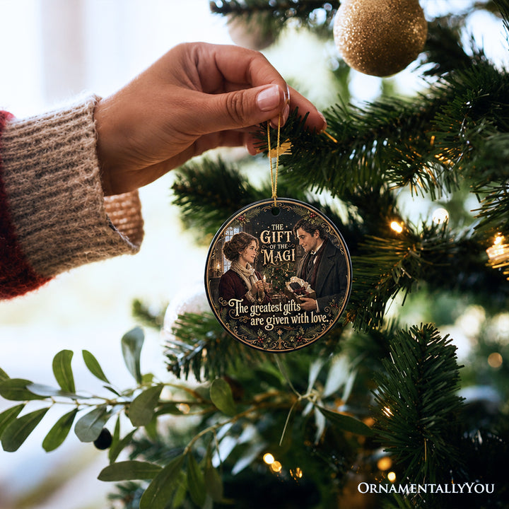 The Gift of the Magi Given With Love Quote Ornament, Romantic Literary Story Gift and Tree Decor