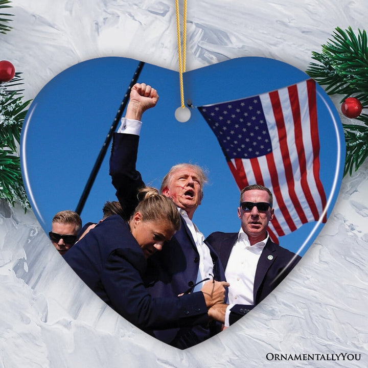 Donald Trump Failed Attempt 2024 Ceramic Ornament, Christmas Tree Decor OrnamentallyYou Heart 