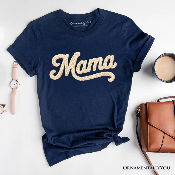 Mama Cruise T-Shirt, Printed Faux Yarn Vacation Tee