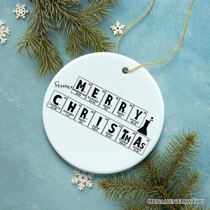 Periodic Table Scientist Christmas Ornament Ceramic Ornament OrnamentallyYou 