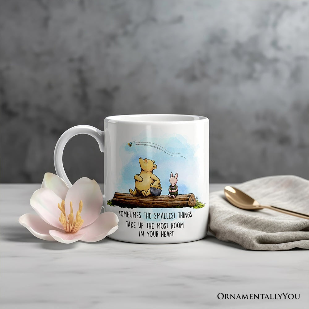 Sentimental Heartwarming Winnie-the-Pooh Quote Personalized Mug, 1926 A.A. Milne Small Things Friendly Gift with Custom Name Personalized Ceramic Mug OrnamentallyYou 