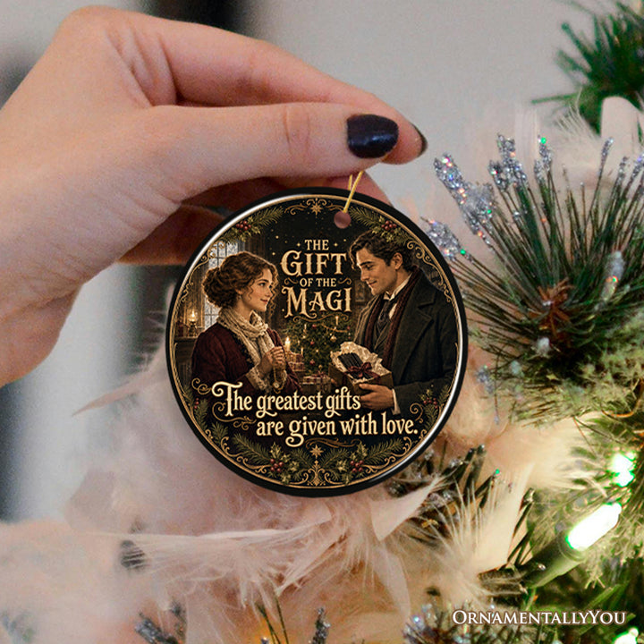 The Gift of the Magi Given With Love Quote Ornament, Romantic Literary Story Gift and Tree Decor