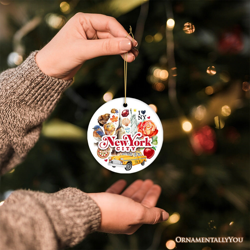 Unique NYC Vibes Artwork Christmas Ornament Ceramic Ornament OrnamentallyYou 