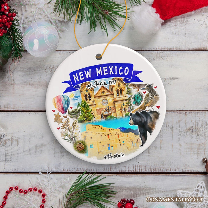 Artistic New Mexico State Themes and Landmarks Christmas Ornament Ceramic Ornament OrnamentallyYou 