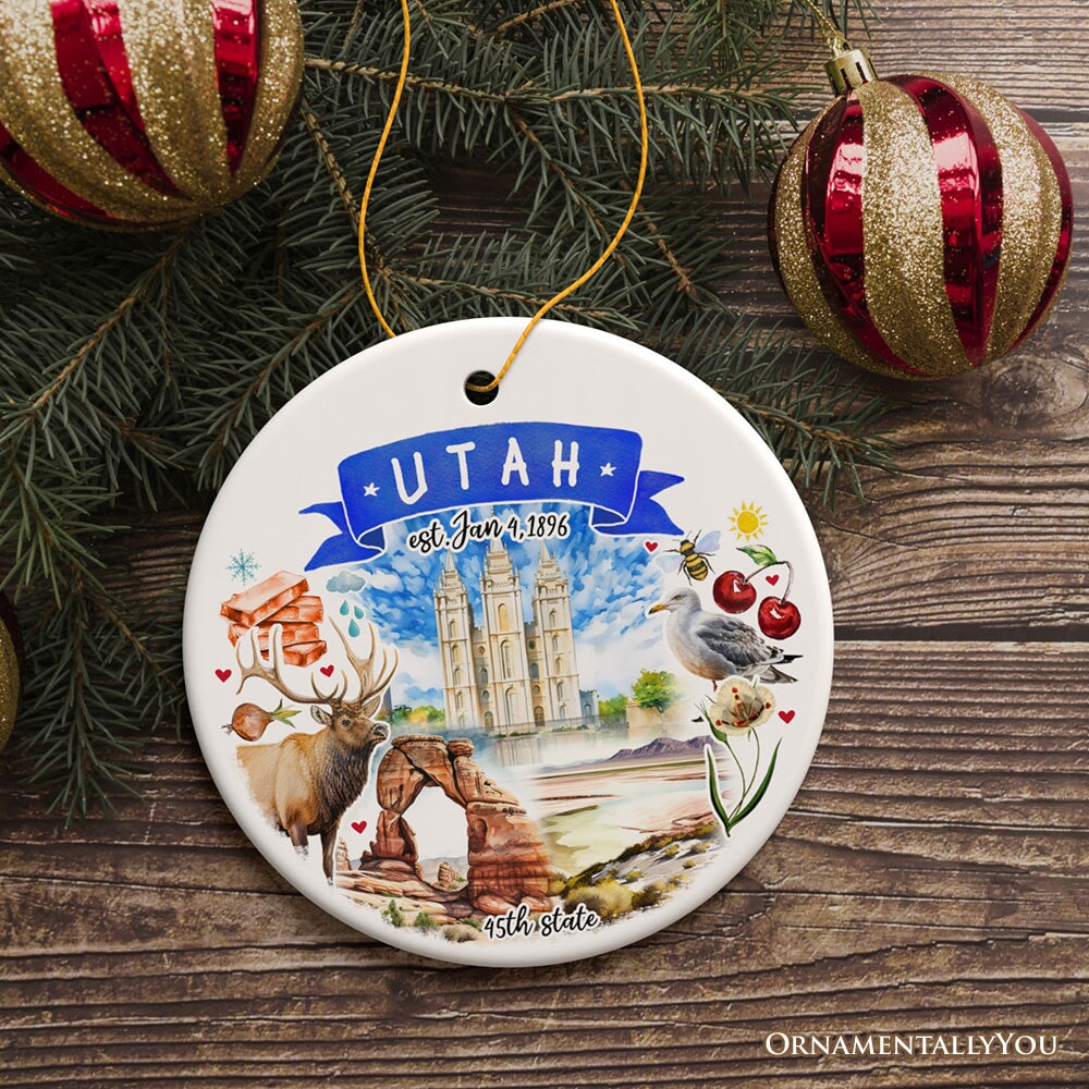 Artistic Utah State Themes and Landmarks Christmas Ornament Ceramic Ornament OrnamentallyYou 