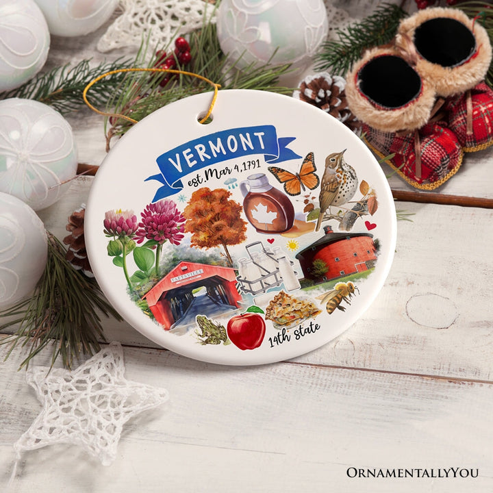 Artistic Vermont State Themes and Landmarks Christmas Ornament Ceramic Ornament OrnamentallyYou 