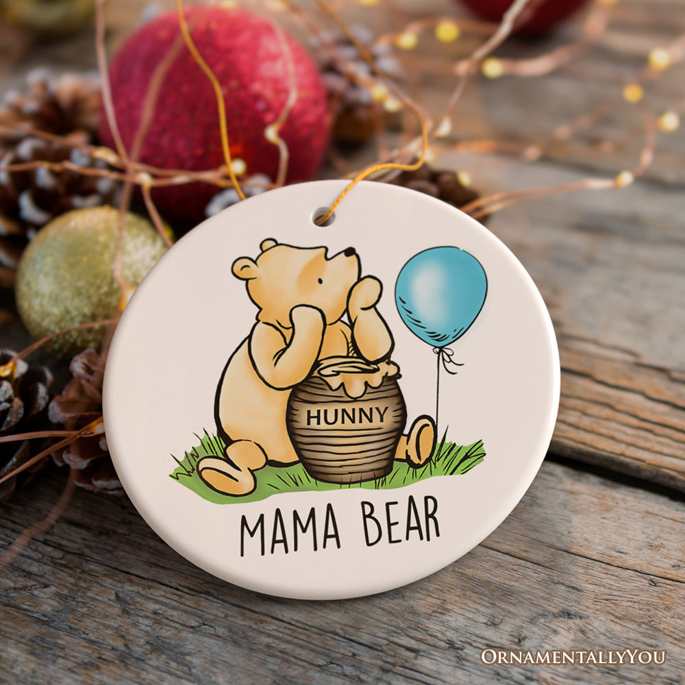 Charming Mama Bear Ornament, Cute Pooh For Mother's Days Gift and Tree Decor
