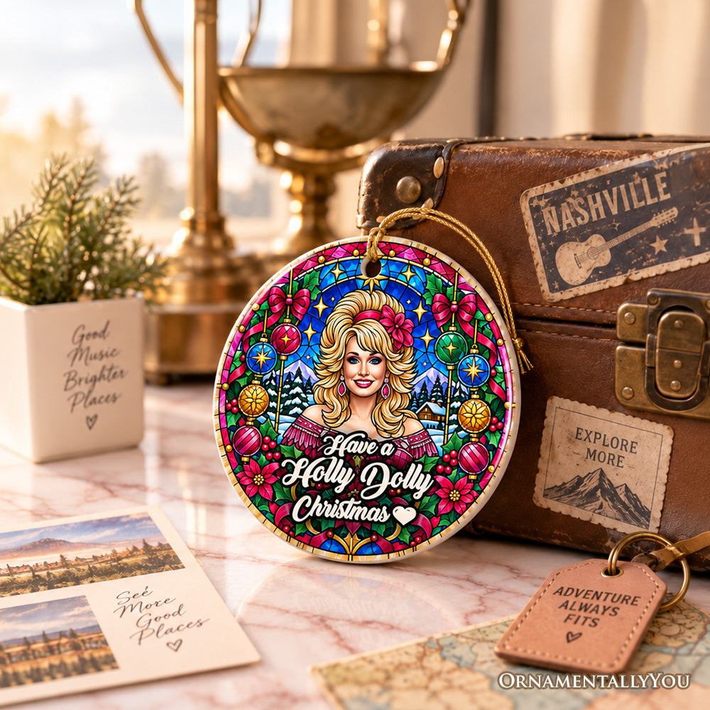 Have a Holly Dolly Christmas Ornament, Marvelous Country Keepsake