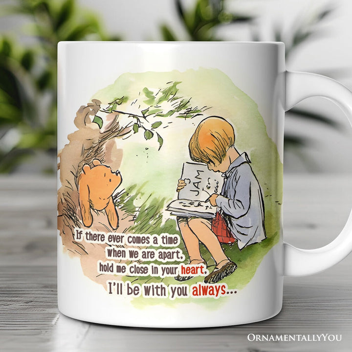 If We're Apart Keep Me in Your Heart Winnie-the-Pooh Personalized Mug, 1926 A.A. Milne Gift with Custom Name Personalized Ceramic Mug OrnamentallyYou 