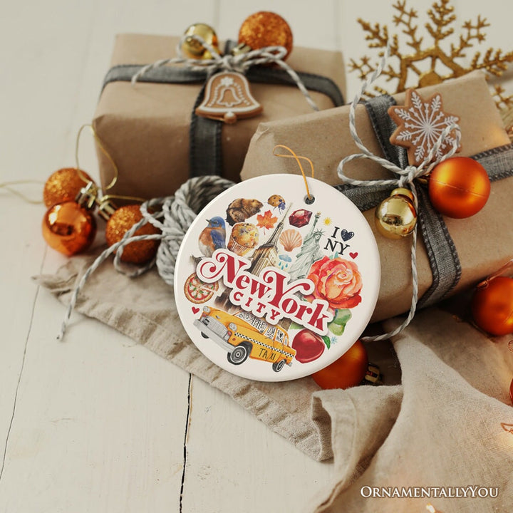 Unique NYC Vibes Artwork Christmas Ornament Ceramic Ornament OrnamentallyYou 