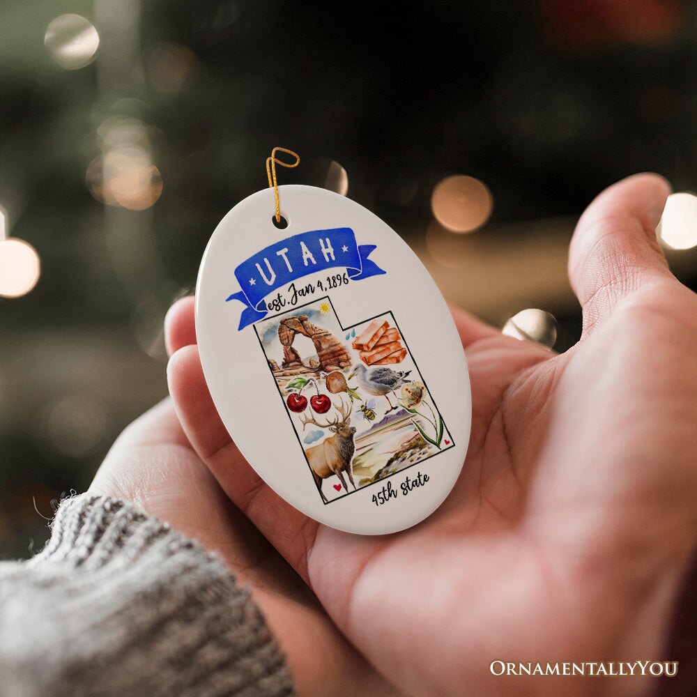 Artistic Utah State Themes and Landmarks Christmas Ornament Ceramic Ornament OrnamentallyYou 
