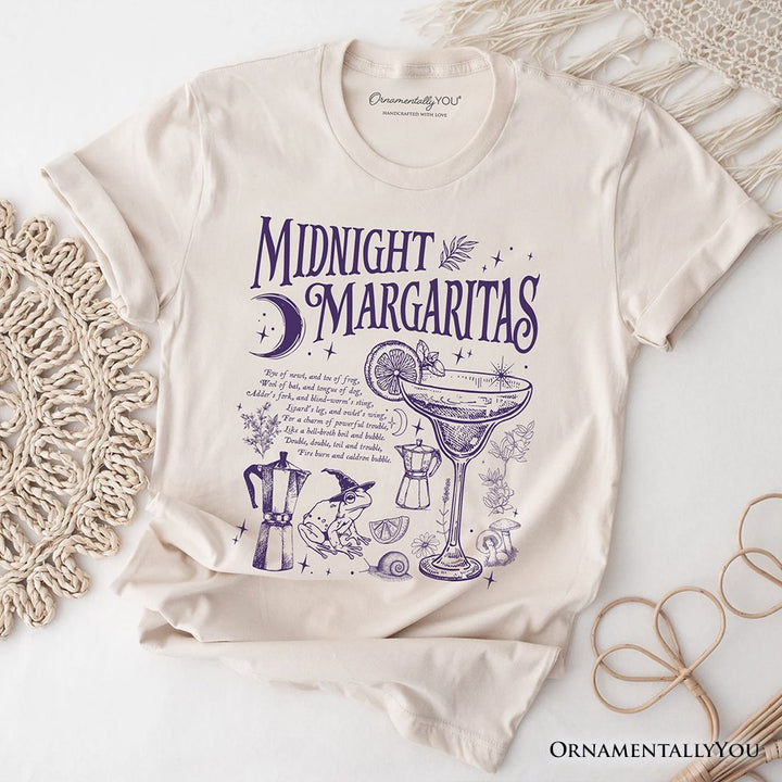Midnight Margaritas Halloween T-Shirt, Whimsical Tee for Drinking Witches T-Shirts OrnamentallyYou Natural XS 